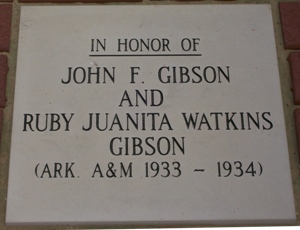 IN HONOR OF JOHN F. GIBSON & RUBY JUANITA WATKINS GIBSON