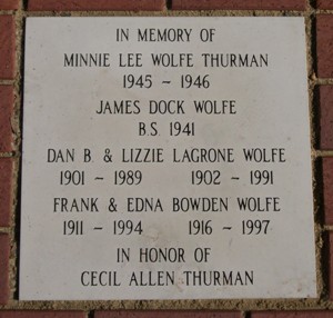IN MEMORY OF WOLFE & THURMAN