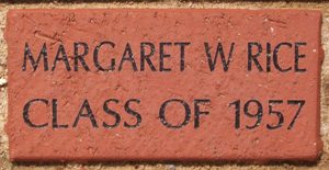 MARGARET W RICE CLASS OF 1957