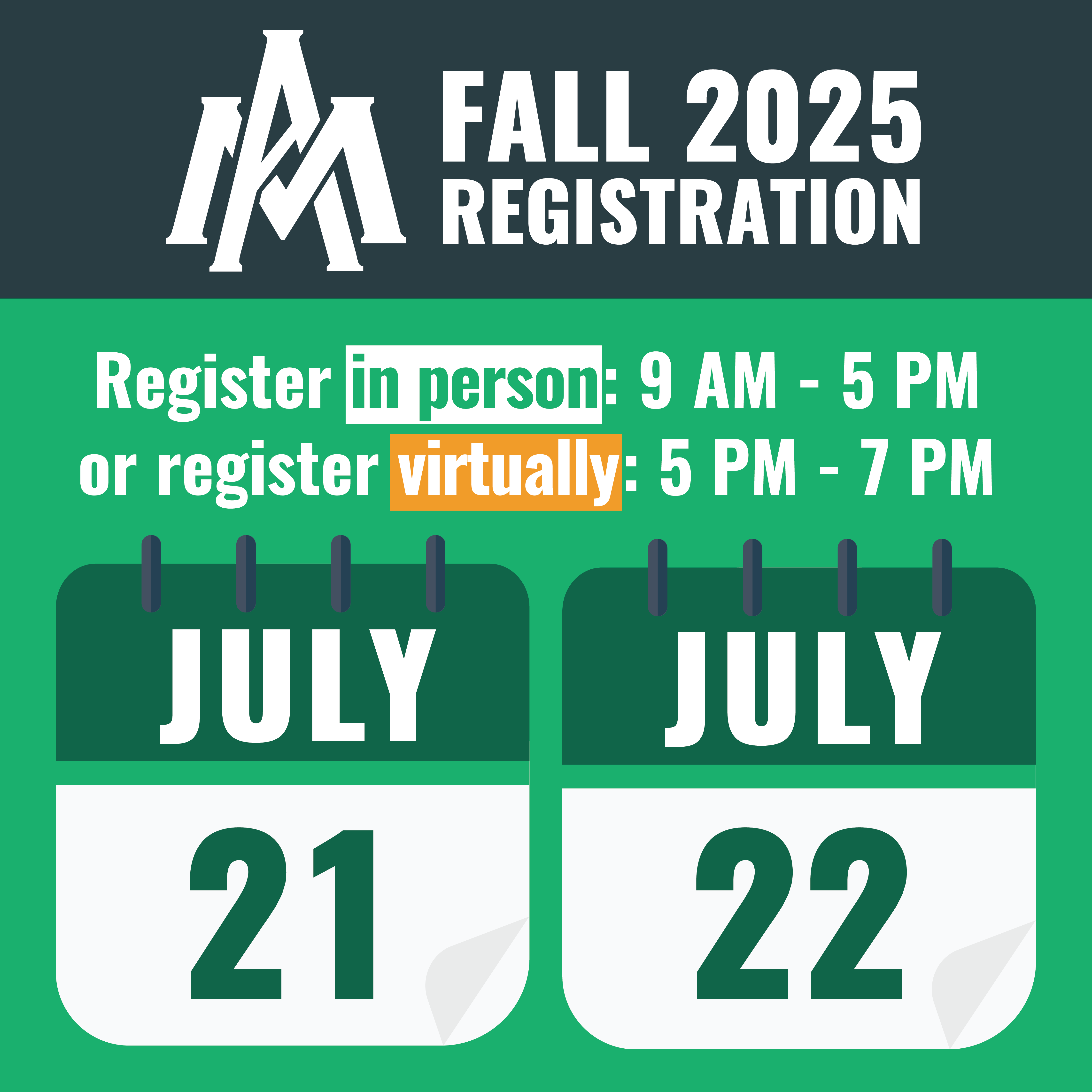 July 2025 Registration