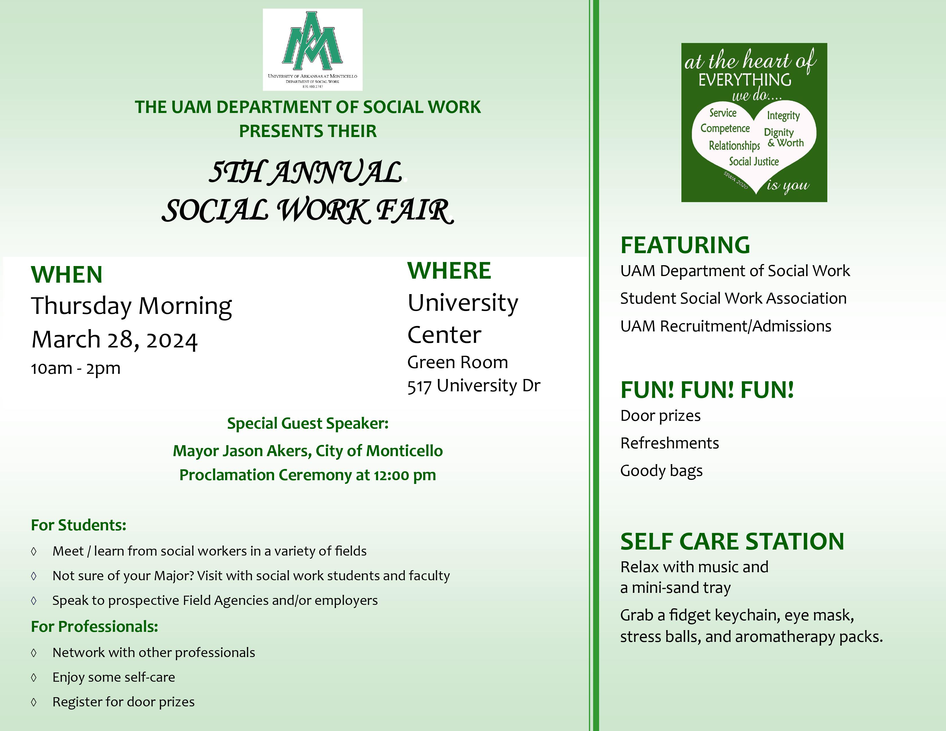 UAM Social Work Fair